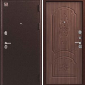 Дверь входная Центурион - LUX-6 Медь/Орех Медь/Седой дуб Серебро/Седой дуб